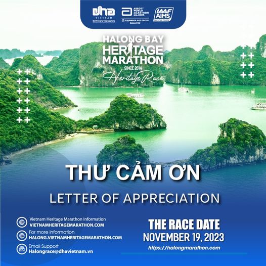 HALONG BAY HERITAGE MARATHON 2023: LETTER OF APPRECIATION